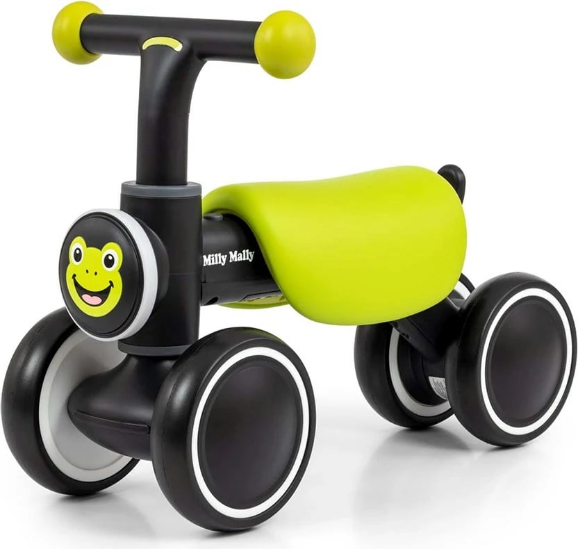 bicikletë balancuese fëmijësh, Milly Mally, York, 4 rrota, dritë LED dhe tinguj, 12–36 muaj, deri 25 kg, jeshile