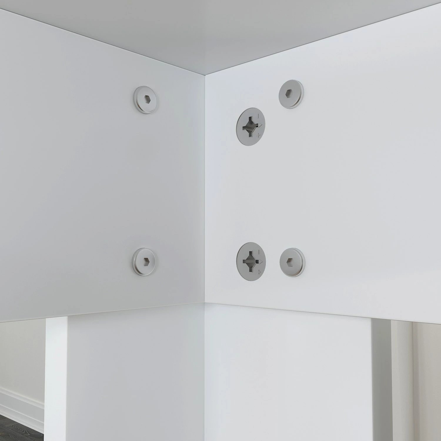 Tavolinë ngrënieje Hanah Home, një copë, 90cm, ngjyrë e bardhë shkëlqyese