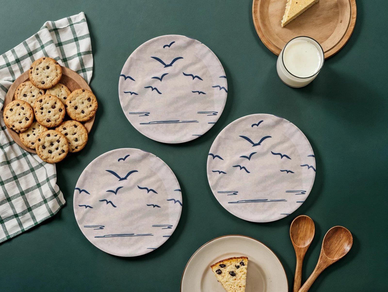 Set pjatash për ëmbëlsira (6 copë), Hermia Concept, Larum - ngjyrë kaltër e errët