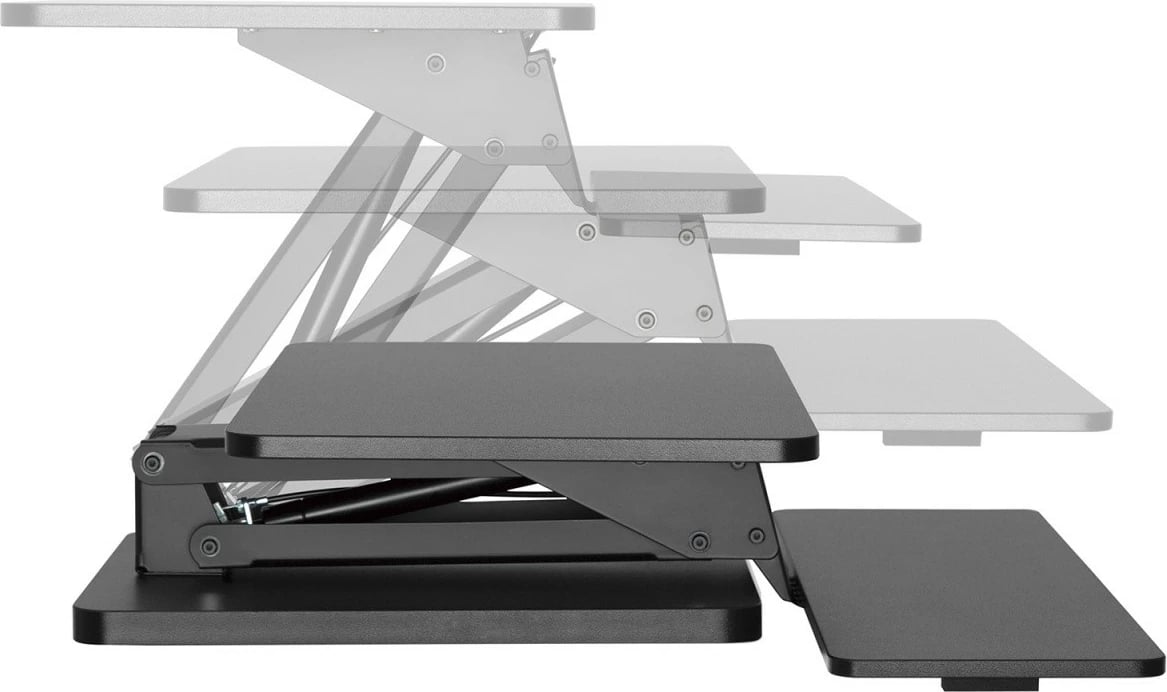 Qëndrim tavoline Maclean MC-882 për tastierë dhe monitor/laptop, me spricë gazi, i zi