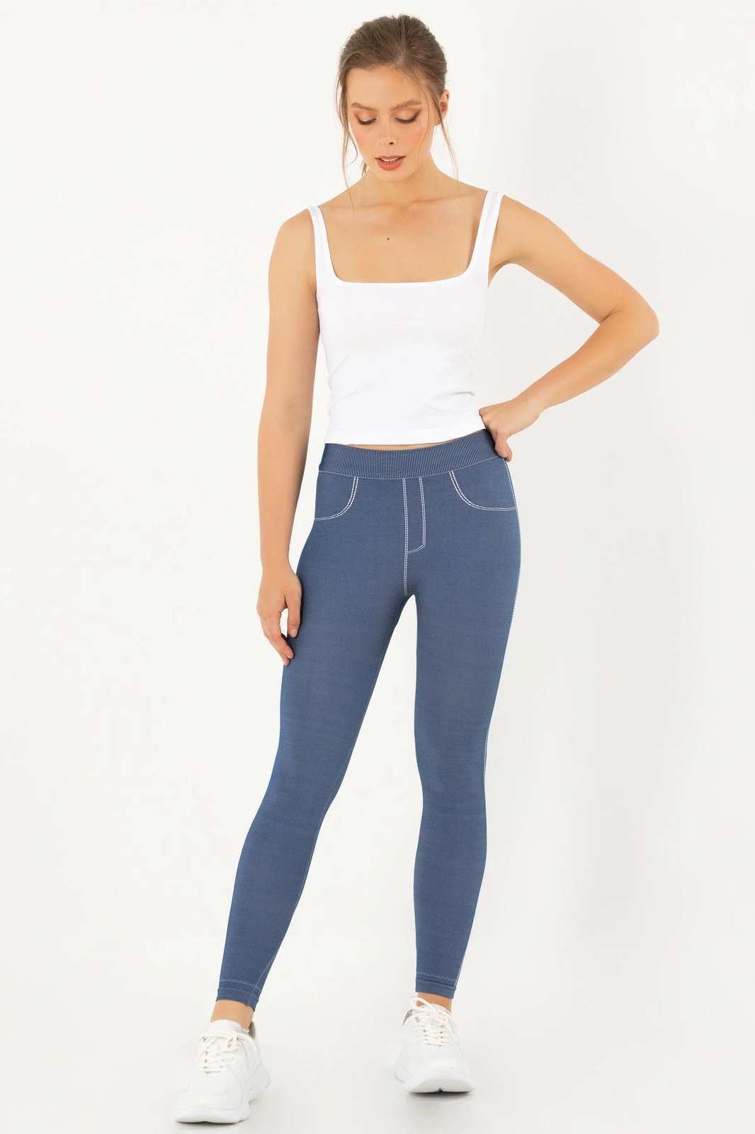 Leggings Jumeon, ngjyrë blu e errët, 230-000504