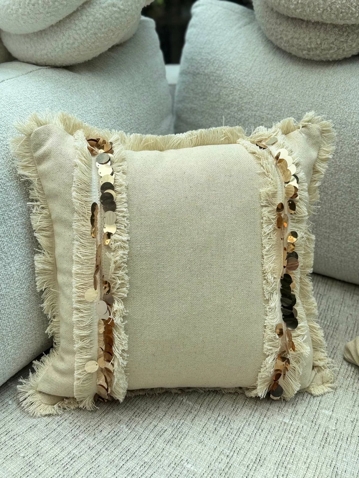 Jastëk dekorativ, mbulesë, bezhë, Evila Originals, KET008, 43x43cm