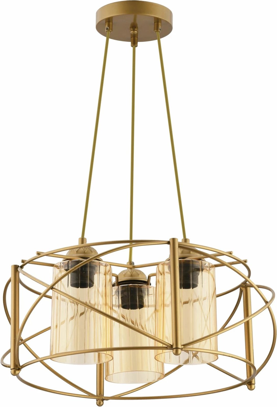 Llambë tavani Opviq, xham Dratkruh, ngjyrë ari, e verdhë