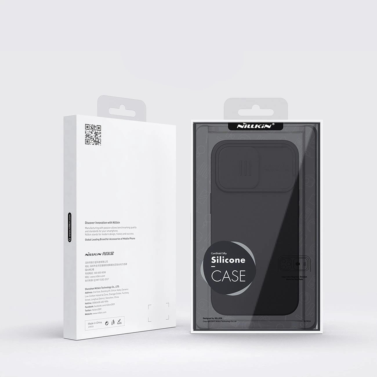 Mbështjellës Nillkin CamShield Silky Silicone për iPhone 14 Pro Max, Silikon, Kaltër