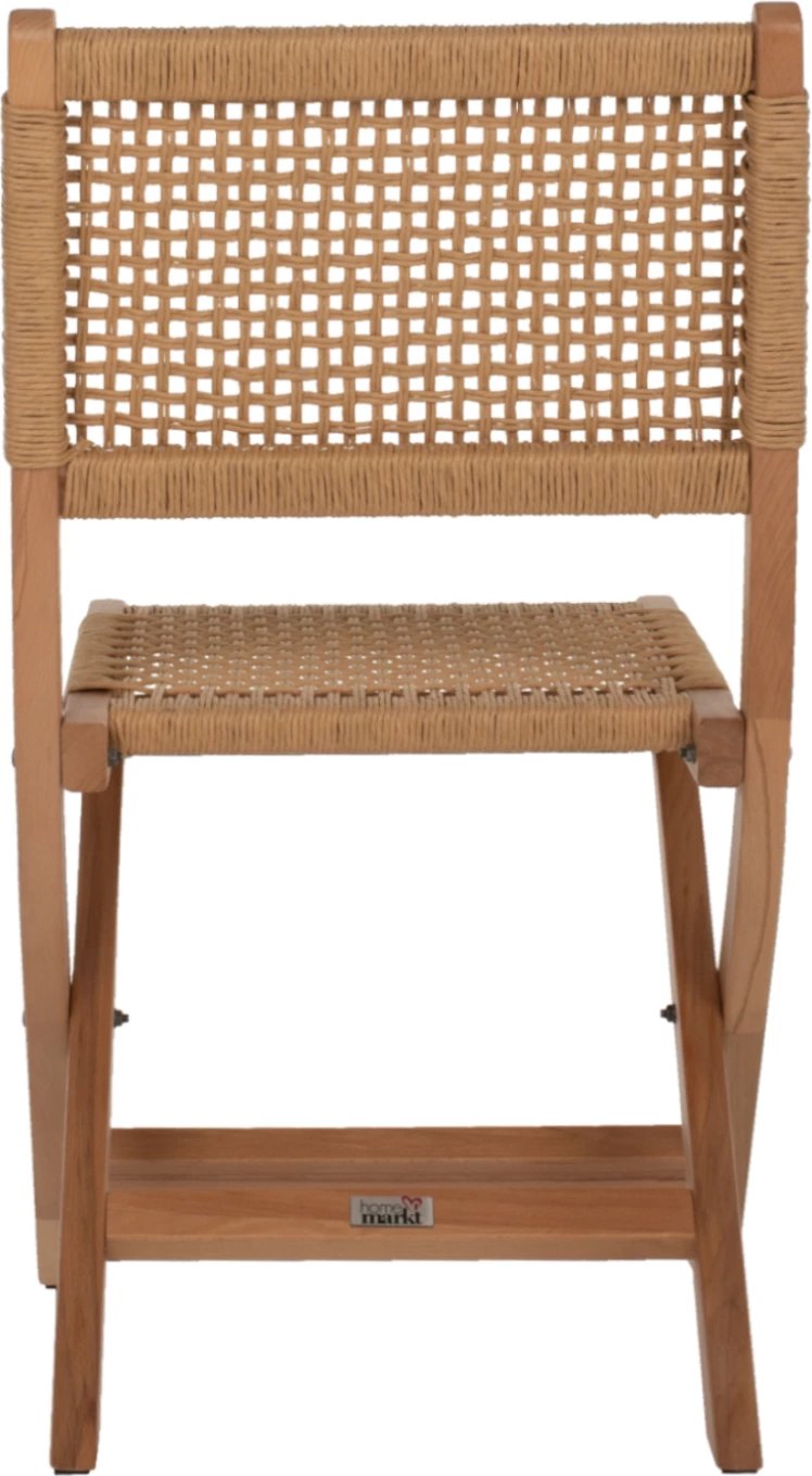 Karrige e palosshme prej druri ahu dhe litari natyral 47x58x84Hcm.FH9411.01