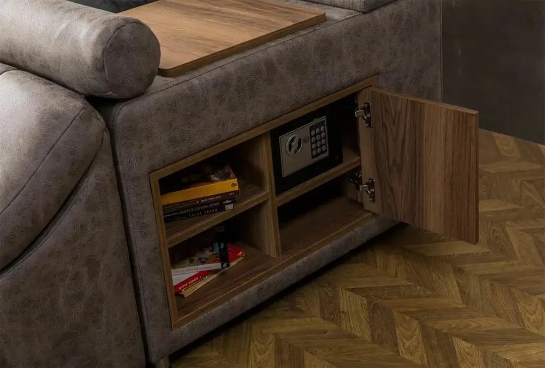 Krevat dopio smart, ngjyrë kafe, Skye Decor, me masazh, USB, audio