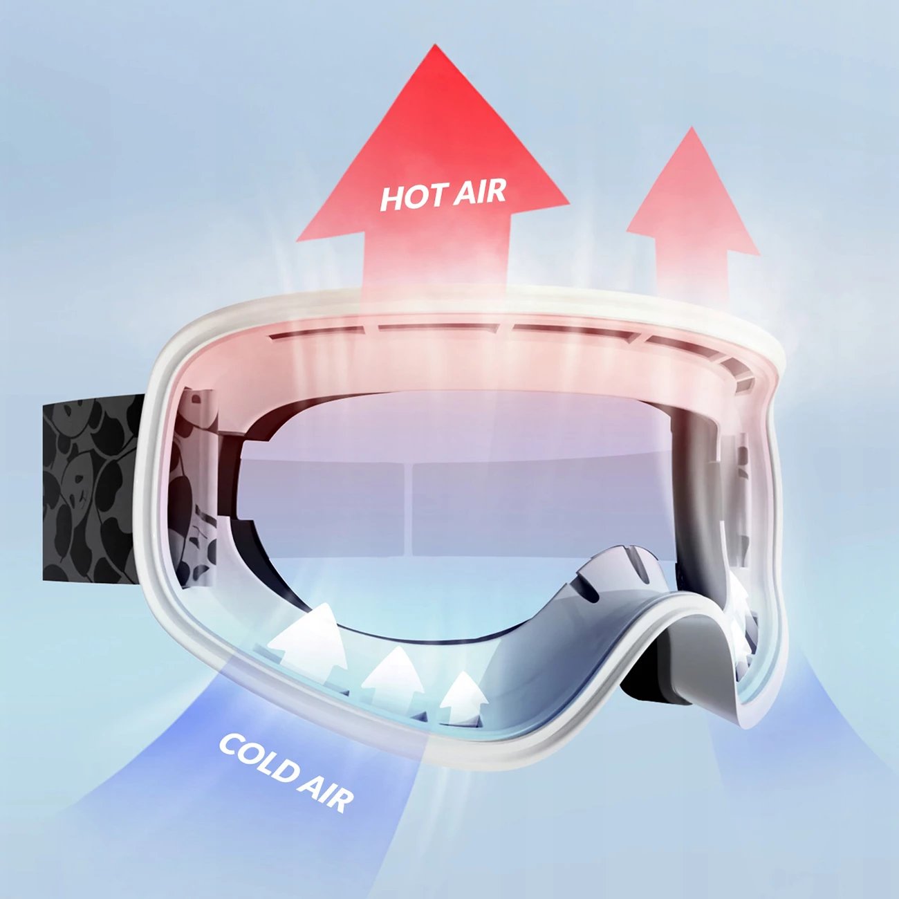 Syze ski Qunature Panda për fëmijë, e bardhë/e zezë