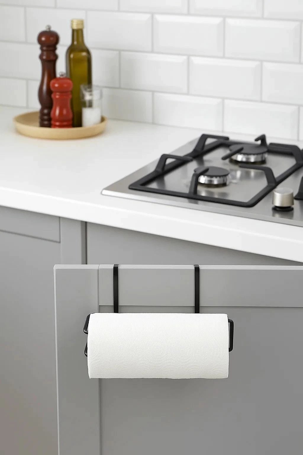 Mbajtës për peceta metalik, ngjyrë e zezë, Hermia Concept, WK020-B, 12x22cm