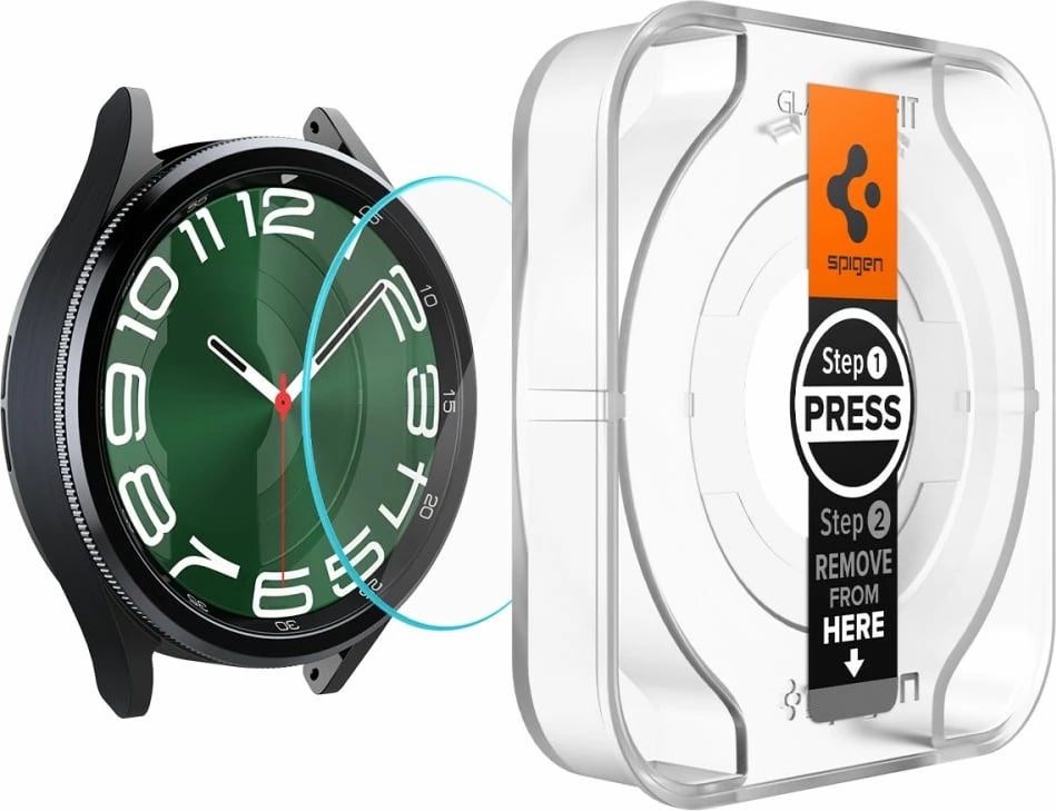Xham i temperuar Spigen Glas.tR EZ Fit për Samsung Galaxy Watch 6 Classic 47mm, 2 copë