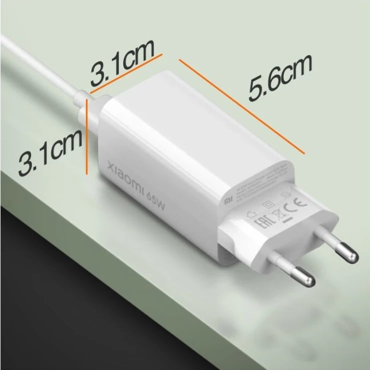Karikues Xiaomi Mi Charge Type-C Fast Charge 65W, i bardhë