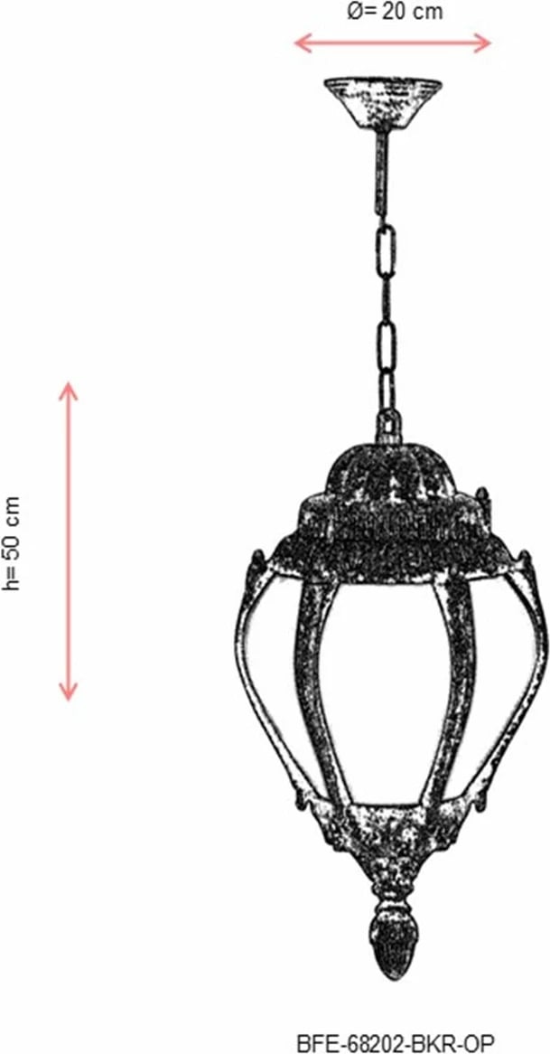 Llambë tavani për jashtë, Opviq, BFE-68202-BKR-OP
