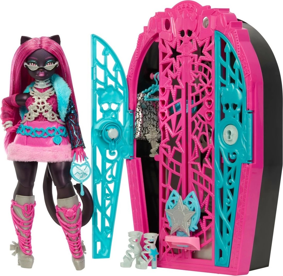 Kukull Monster High Catty Noir Ghostly Secrets me dollap dhe aksesorë, Mattel
