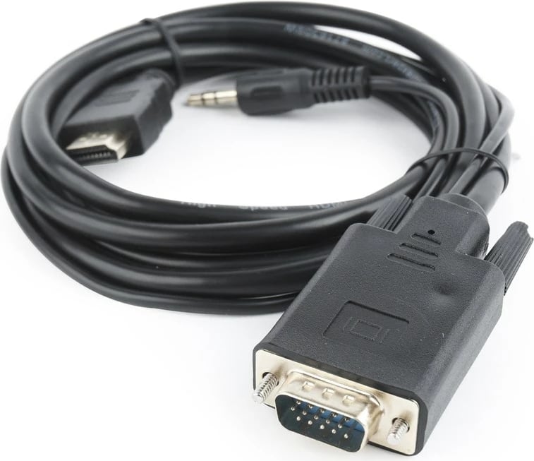 Kabllo Gembird, HDMI-VGA, 3.5mm, e zezë 