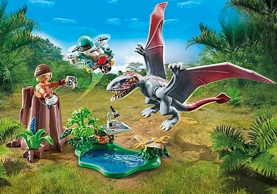 Set lodrash Playmobil Dinos 71525, stacion kërkimor për dinosaur Dimorfodon, 49 pjesë