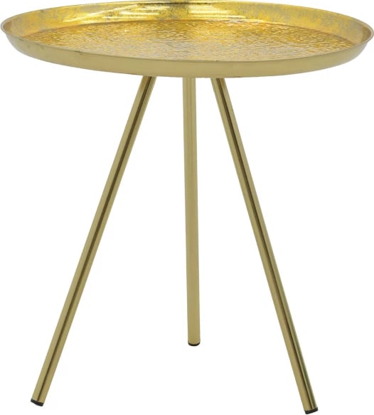 Tavolinë anësore Jacksie Inart metalike, ngjyrë ari, D51x54cm