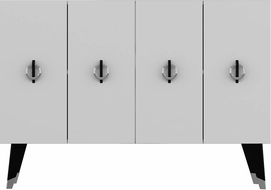 Konsol Skye Decor, 8184KM-32, e bardhë, e zezë, argjend