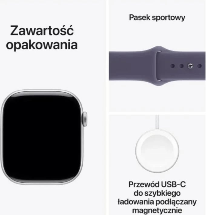 Smartwatch, Apple, Watch Series 11 GPS + Cellular 42 mm, 64 GB, ekran OLED LTPO Retina, IP6X/WR50M, argjendtë me rrip sportiv vjollcë qumështi M/L