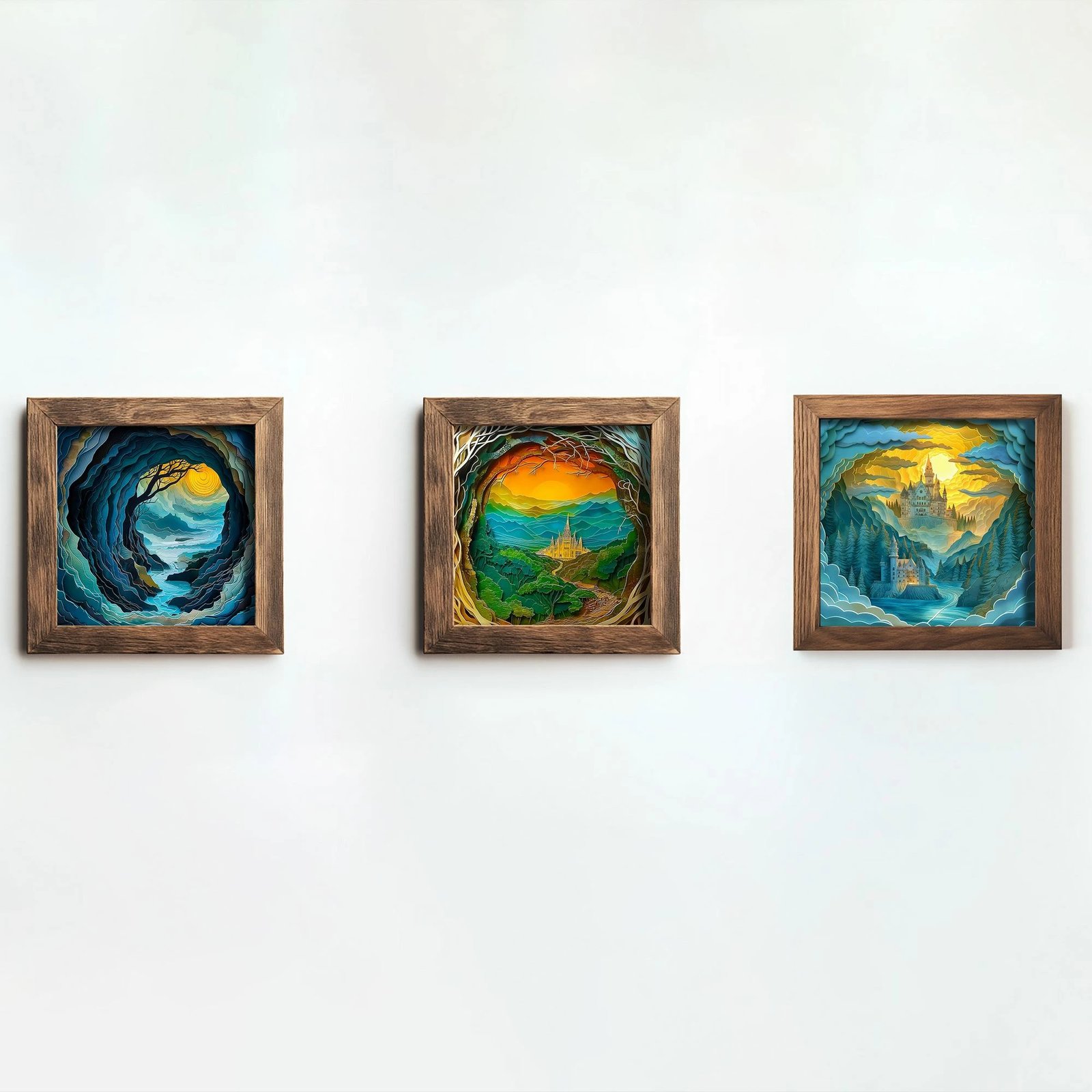 Pikturë dekorative me kornizë MDF (3 copë), Wallity, UKZM068