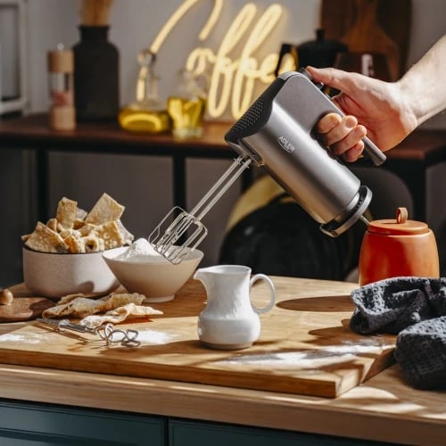 Mikser dore, Adler AD 4230, 300W 5 shpejtësi Turbo me sirtar aksesorësh, i zi