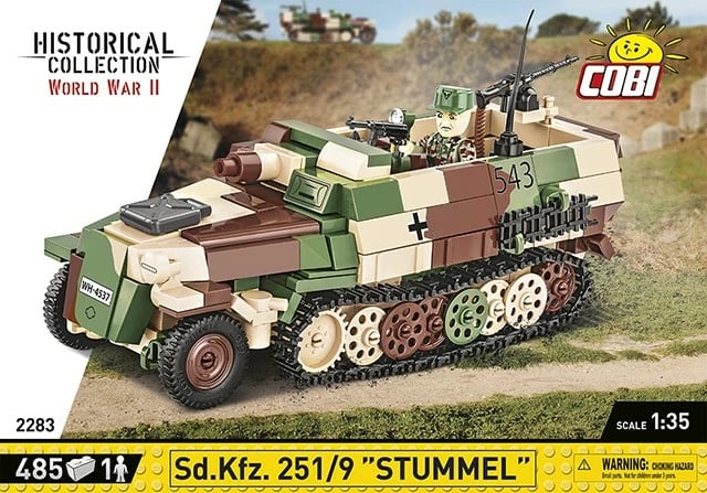 Set blloqesh Cobi Klocki Sd.Kfz. 251/9 Stummel, 485 pjesë, Kamuflazh