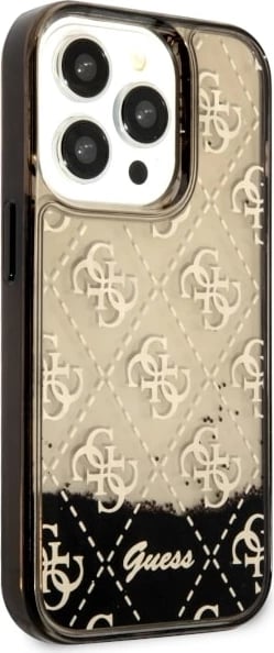 Mbështjellës Guess GUHCP14LLC4PSGK për iPhone 14 Pro 6.1", Liquid Glitter 4G, i zi