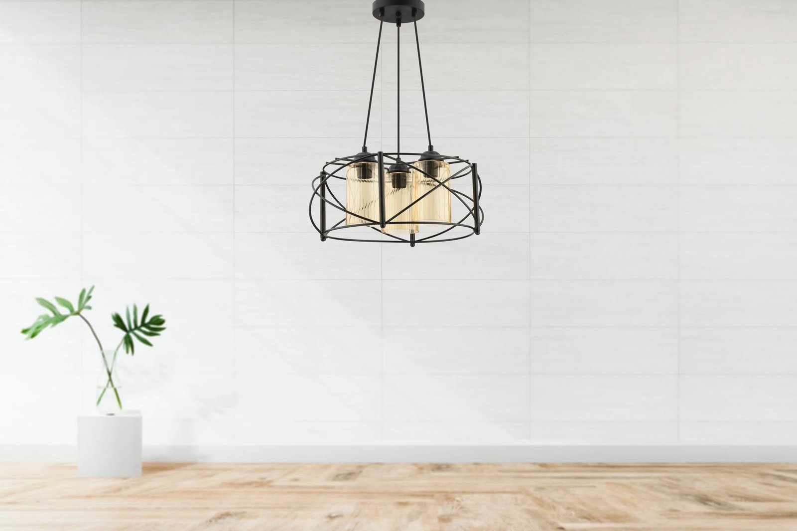 Llambë tavani Opviq, xham Dratkruh, e zezë, e verdhë