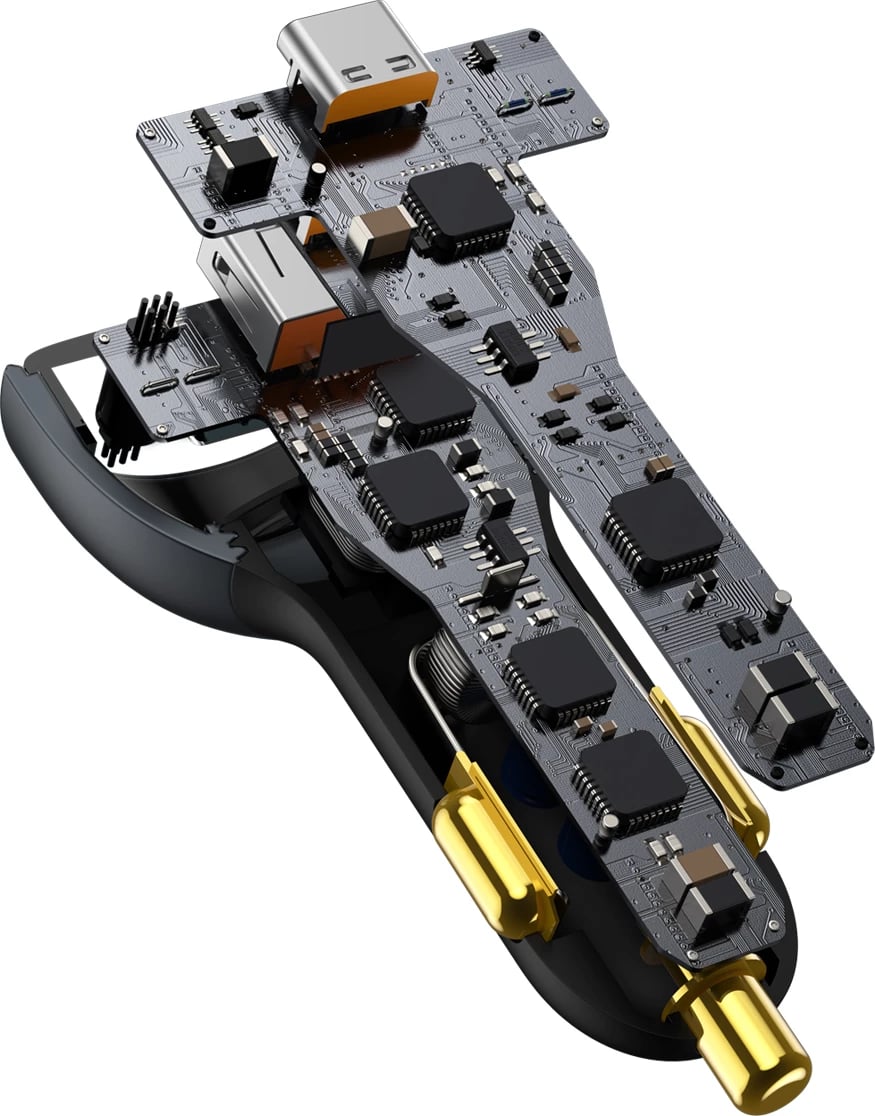 Karikues veture Baseus TZCCZM-0G, 160W, 3 porta (USB-A/2x USB-C), QC 5/PD/PPS, i zi