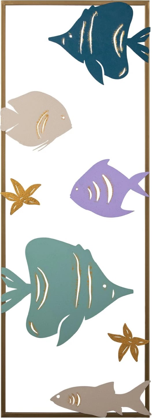 Aksesor dekorativ metalik Wallity, akuarium, shumëngjyrësh, 32x5x90cm