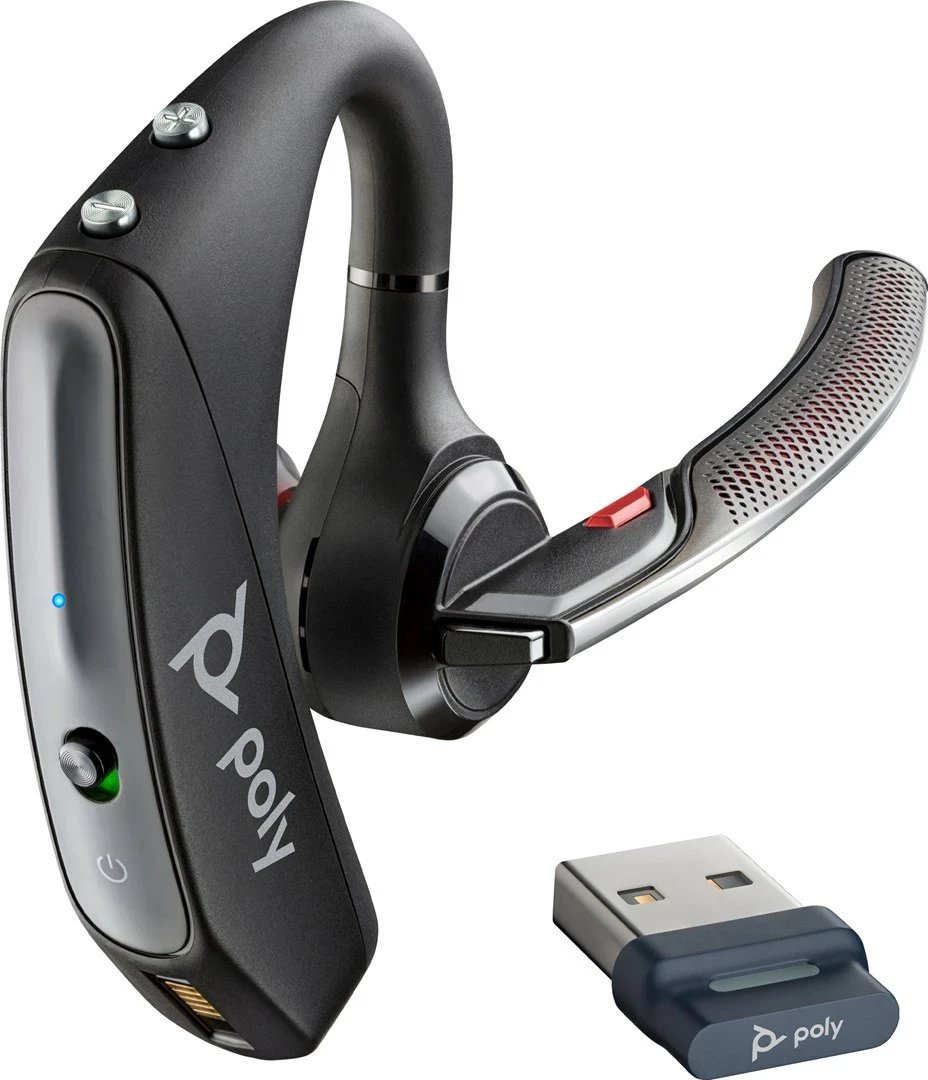 Kufje POLY Voyager 5200 UC USB-A + BT600 Dongle, E zezë