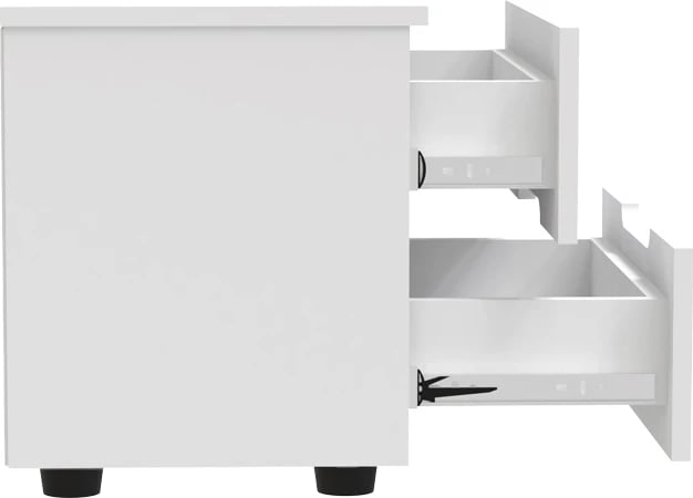 Komodinë Afina MDF, ngjyrë e bardhë me shkëlqim, 50x35x41cm