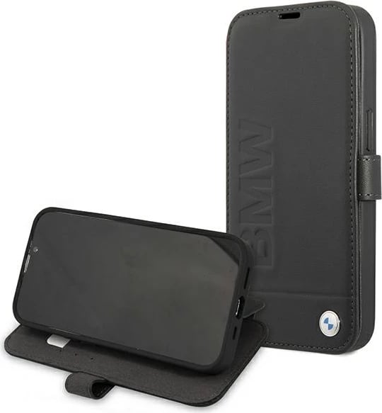 Mbështjellës BMW Signature për iPhone 13 mini, lëkurë, i zi