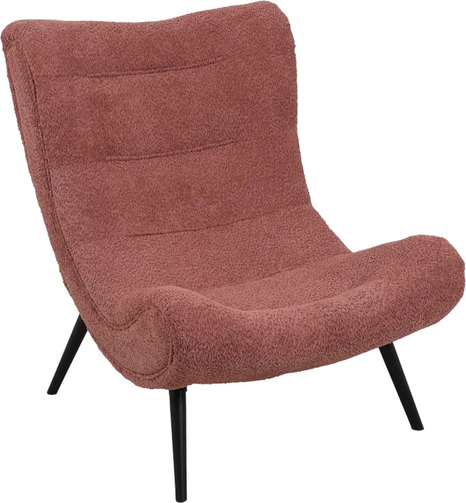 Kreslo boucle ngjyrë rozë e pluhurosur 97x80x100cm