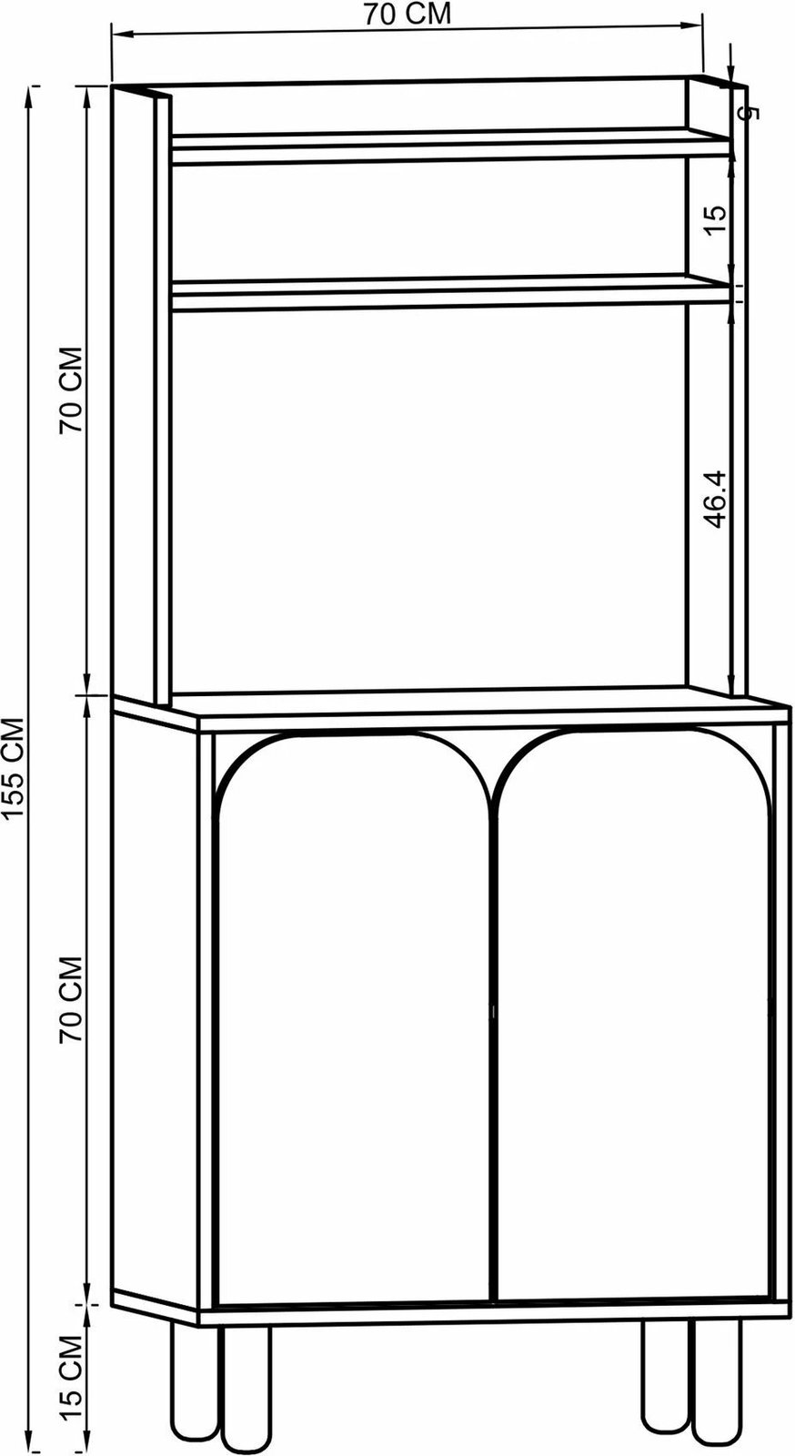 Dollap multifunksional Skye Decor, Parma 2, ngjyrë lisi Sapphire Oak