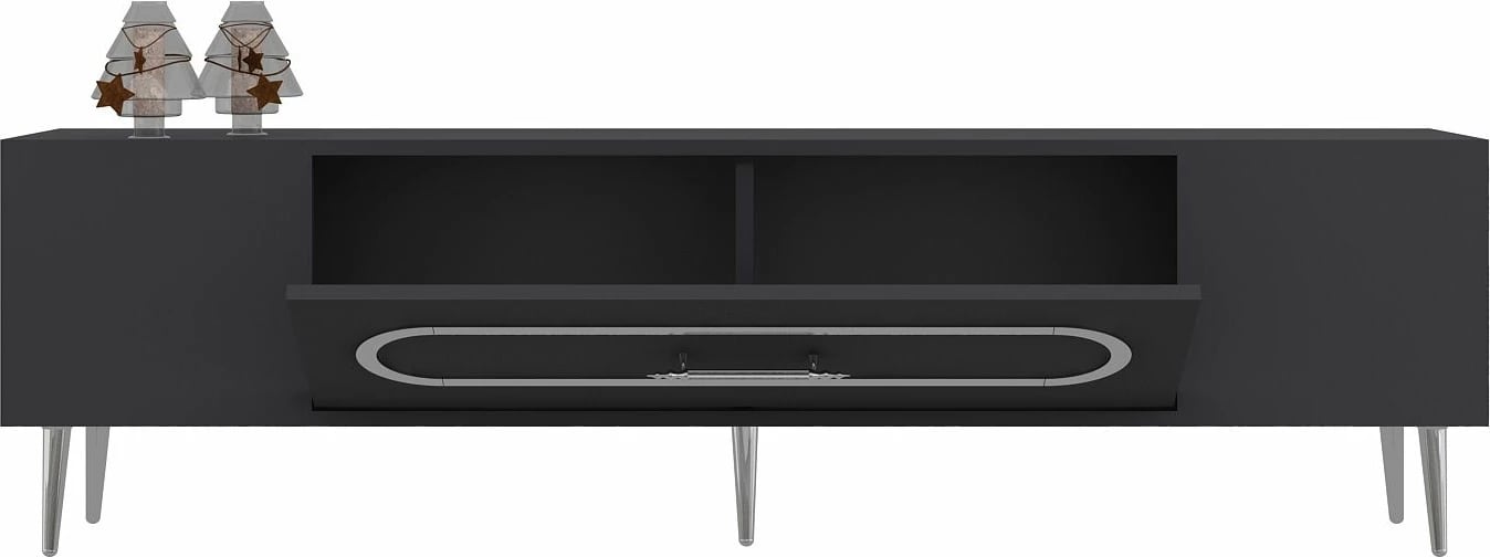 Komodë TV Skye Decor, antracit, argjend