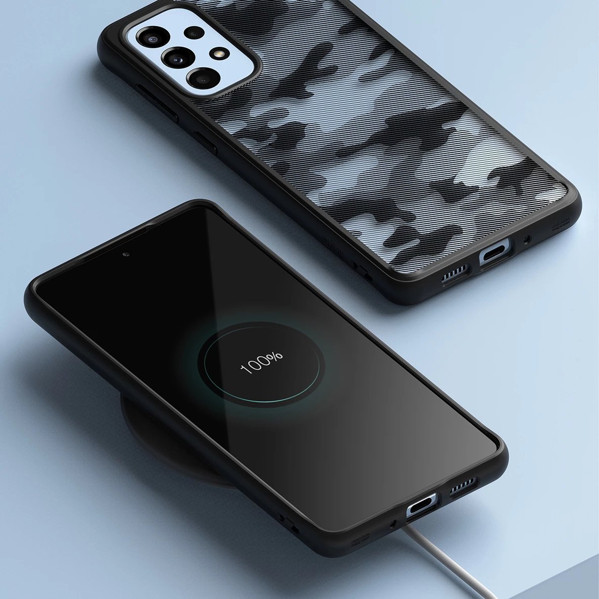 Mbështjellës Ringke Fusion Matte për Samsung Galaxy A73, moro, zi/gri