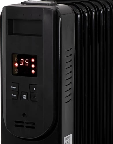 Radiator me vaj LED, Adler CR 7812, 1500W, 7 rebra, 3 nivele ngrohjeje, termostat 15–35°C, me telekomandë, i zi