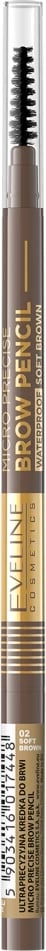 Laps për vetulla Eveline Cosmetics Micro Precise Brow Pencil për femra 02 Soft Brown, 1 copë