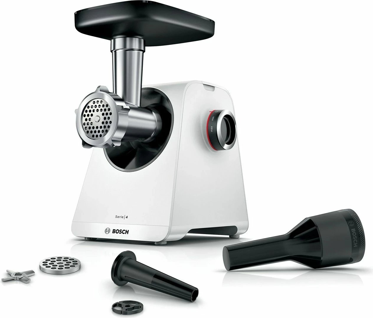 Makinë mishi Bosch Serie 4 MFWS420W, 1900 W, Bardhë, Zi