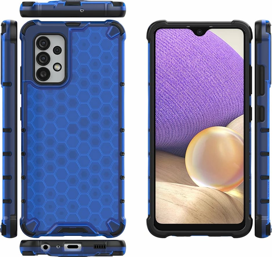 Mbështjellës Hurtel Honeycomb për Samsung Galaxy A03s, kornizë xheli, Blu