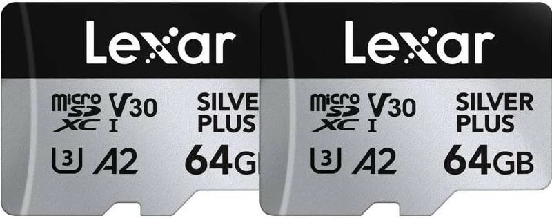 Kartelë microSD Lexar Professional SILVER Plus 64GB, 2 copë, gri