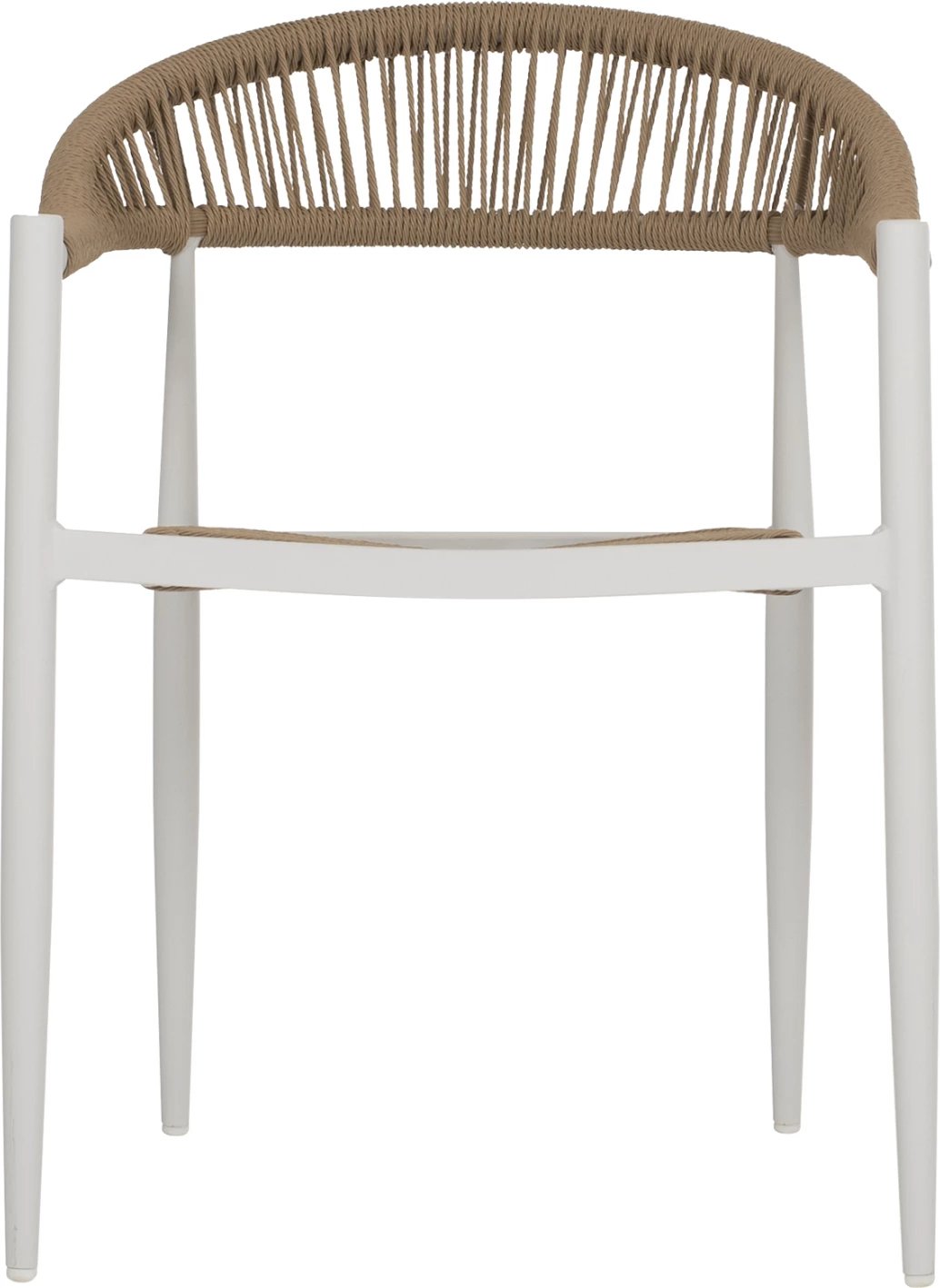 Karrige alumini, ngjyrë e bardhë me rattan bezhë, FH5854.01, 56x55.5x78H