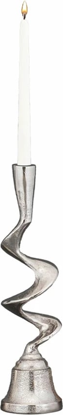 Mbajtëse qirinjsh FLAMME, alumin, ngjyrë argjendi, 11.5x11.5x45cm