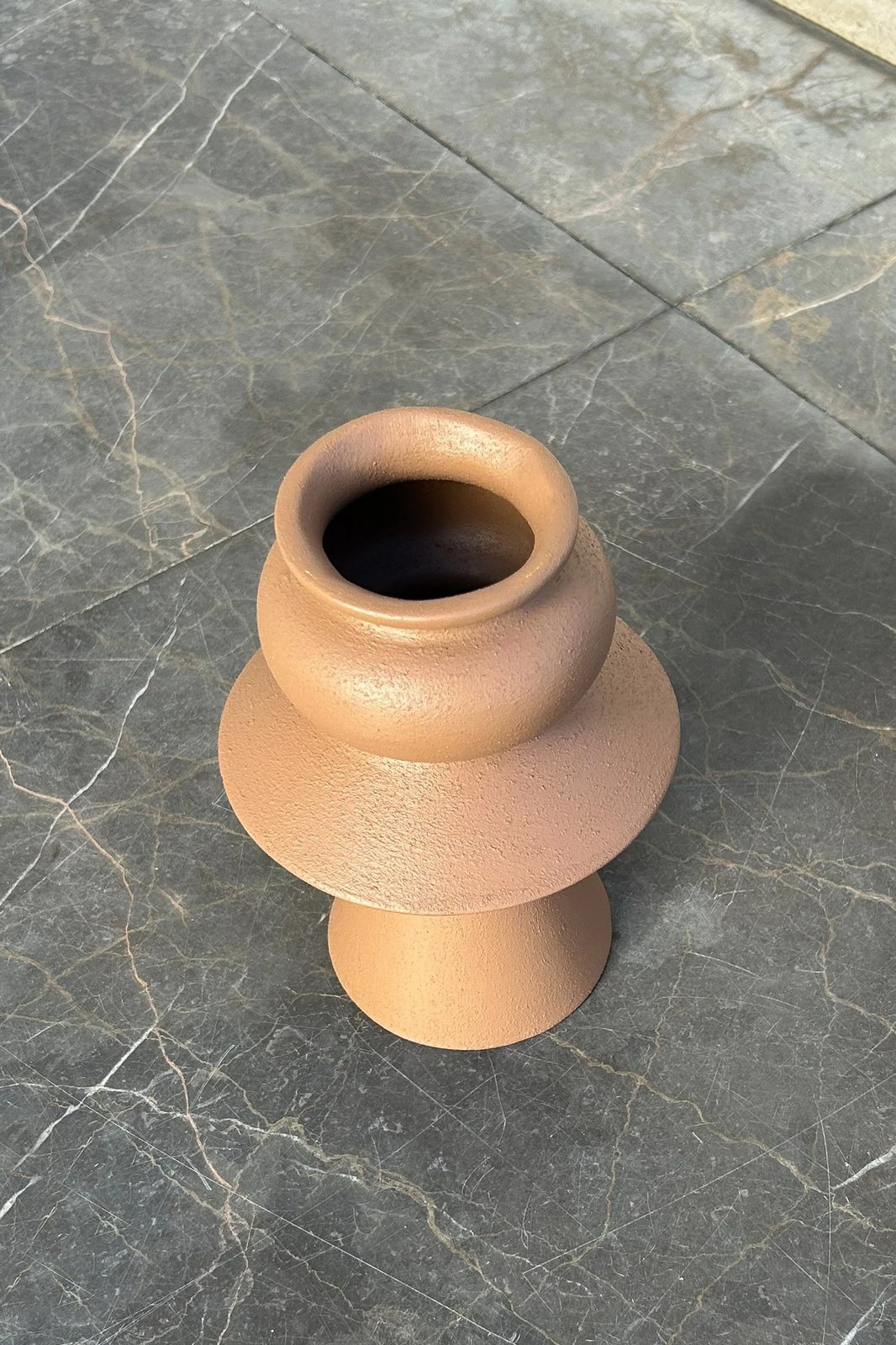 Vazo dekorative Evila Originals, kubike, kafe, 16x20x20cm