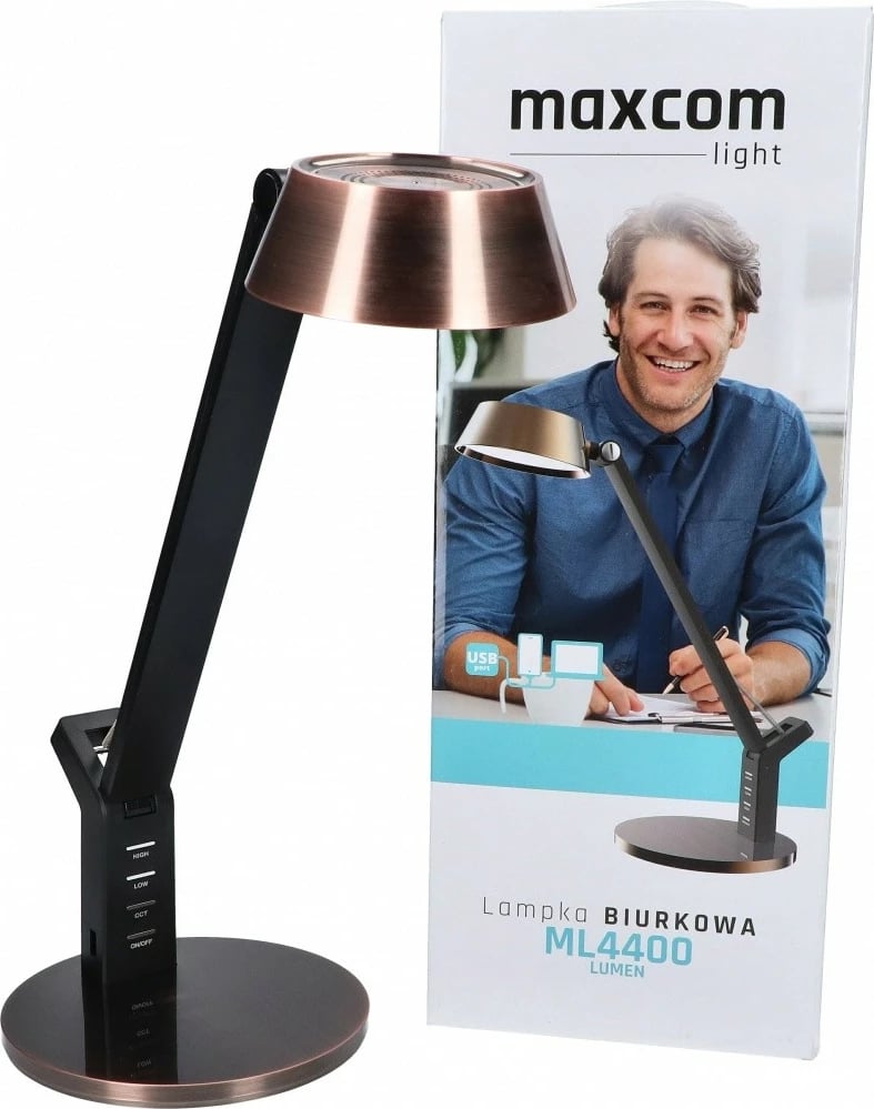 Llambë tavoline Maxcom ML 4400 LED, 8W, 480 lumen, bakër