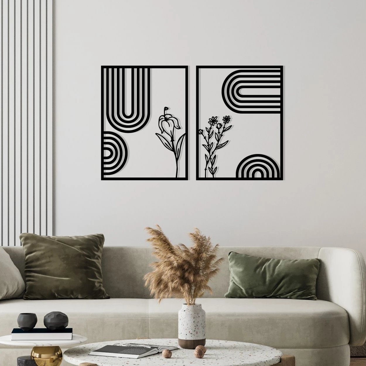 Aksesor dekorativ metalik për mur Wallity, Dolce Mate, ngjyrë e zezë