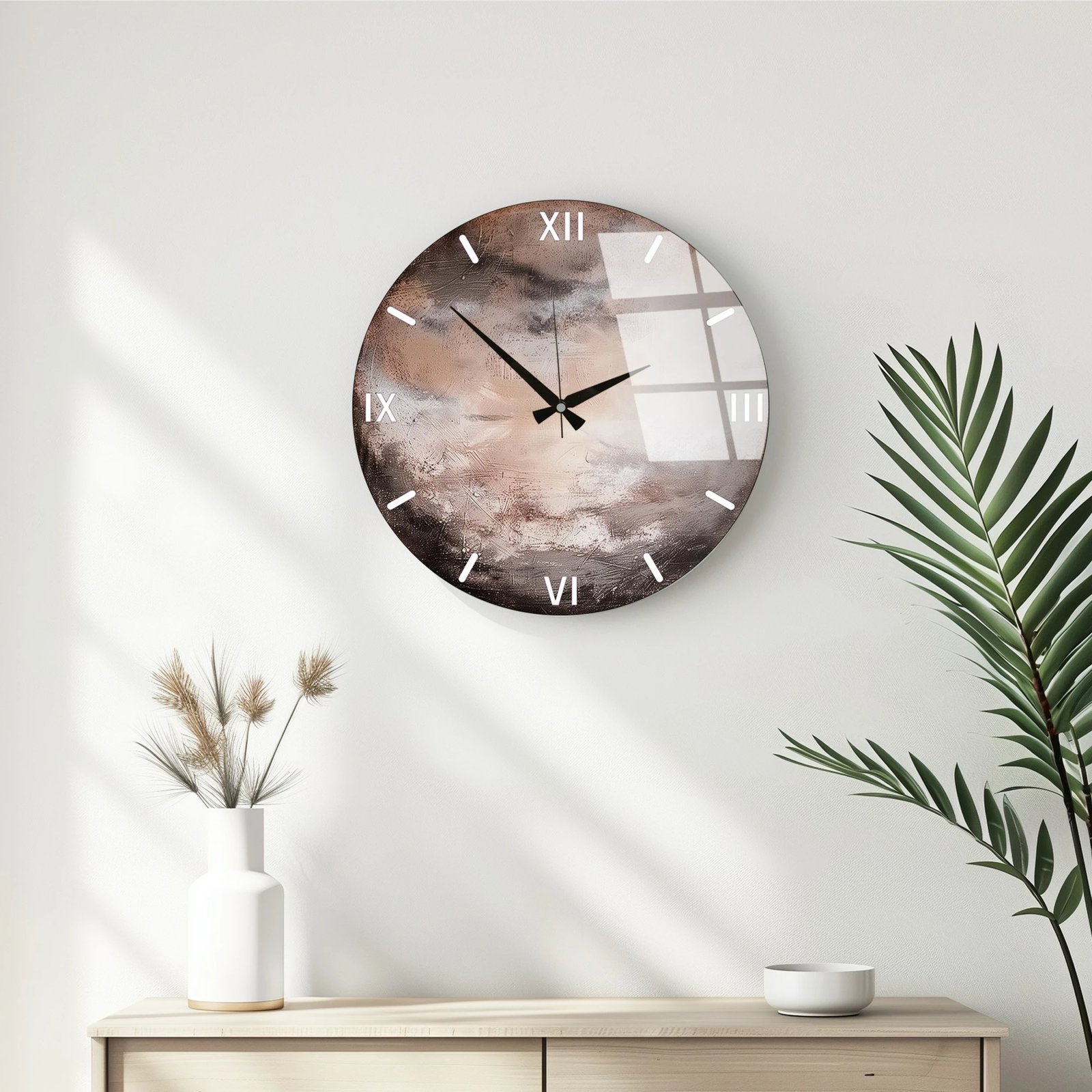 Orë muri dekorative prej xhami, Wallity, Huhu347, 40x40cm