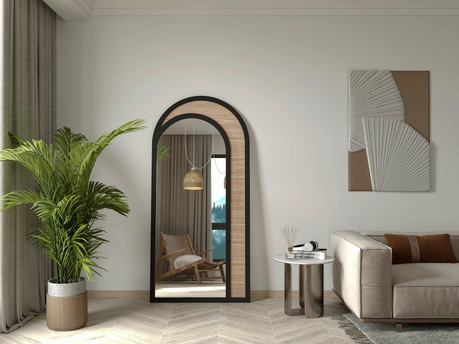 Pasqyrë Cheval, ngjyrë e zezë, Skye Decor, Rafza, 80x170cm