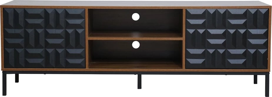 Komodë TV Zuma, ngjyrë arre e zezë, 160x40x54.5