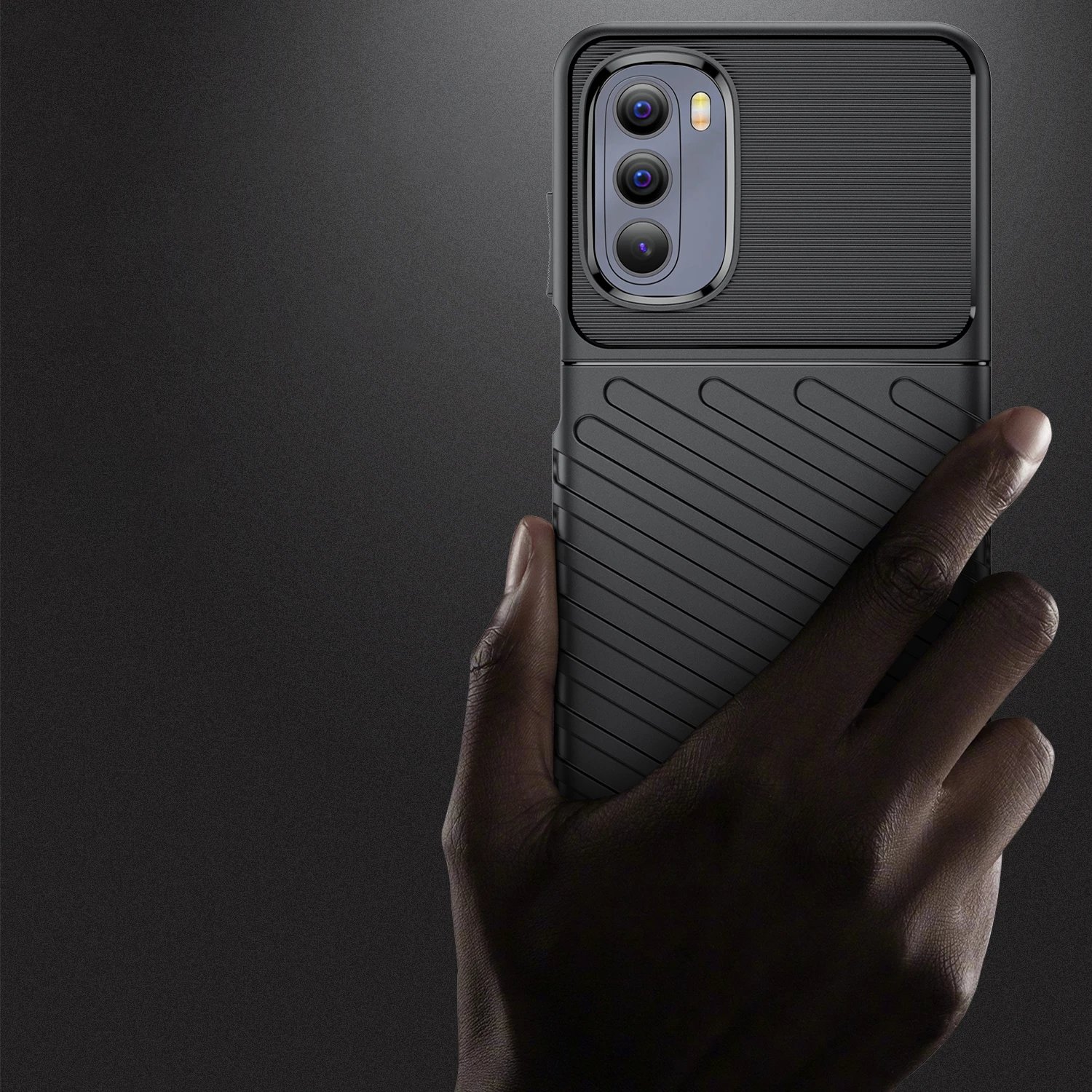 Mbështjellës Hurtel Thunder Case për Motorola Moto G Stylus 5G 2022, i zi