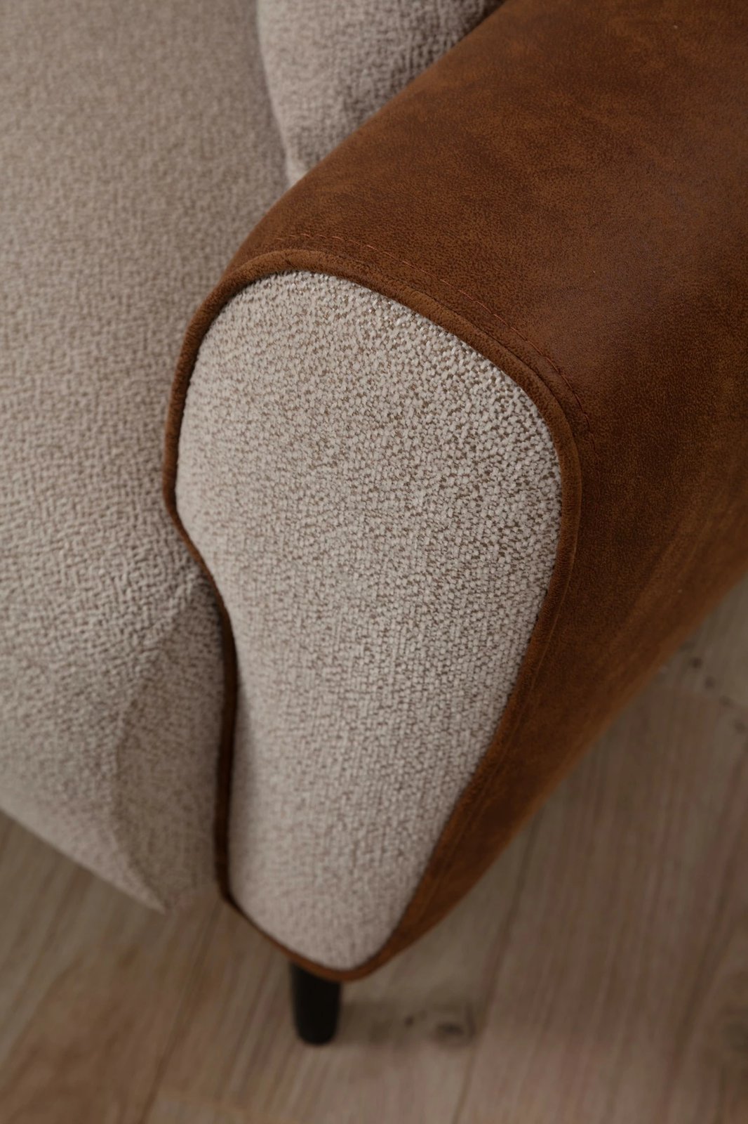 Kënd-sofë shtrat Atelier del Sofa, Aren majtas, bezhë, kanelë